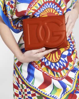 DG Logo Flap Leather Shoulder Bag