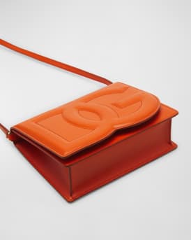 DG Logo Flap Leather Shoulder Bag