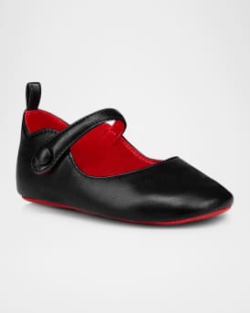 Girl's Love Chick Nappa Leather Ballerina Shoes, Baby