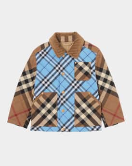 Boy s Renfred Mixed Check Print Quilted Jacket Size 3 14