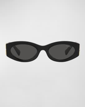 Logo Oval Acetate Sunglasses