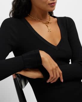 Link Brass Chain Necklace with Initial Charm