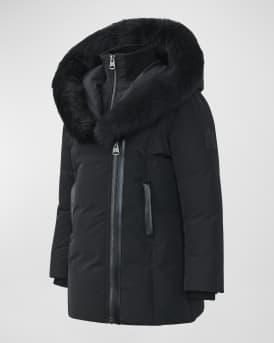  Girl's Recycled Down Coat W/ Signature Mackage Collar, Size 2-6