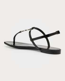 Cassandra YSL Strass Medallion Flat Sandals