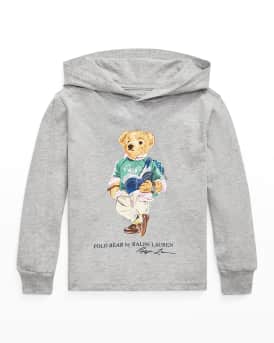 Ralph Lauren Childrenswear Boy s Polo Bear Cotton Jersey Hooded Tee Size 5 7 Neiman Marcus