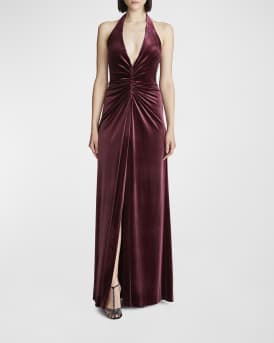 Rebecca Velvet Halter Gown 