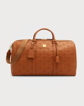 MCM Men s Ottomar Large Leather Weekender Duffel Bag Neiman Marcus