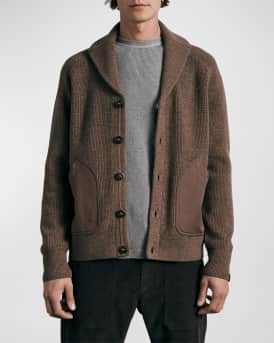 Rag Bone Men s Raw Wool Shawl Cardigan Sweater Neiman Marcus
