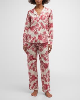 Desmond Dempsey Cactus Flower Cotton Pajama Set Neiman Marcus