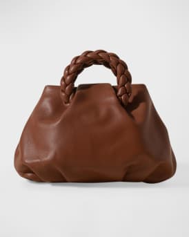 Bombon Large Braided Leather Top-Handle Bag