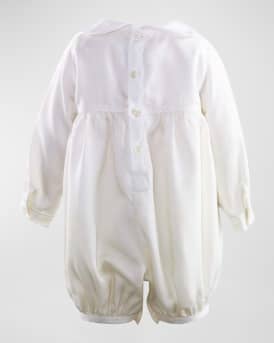 Girl's Long-Sleeve Cotton Babysuit, Size 3M-12M