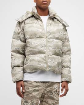 Stampd Men's Cropped Camo Puffer Jacket | Neiman Marcus