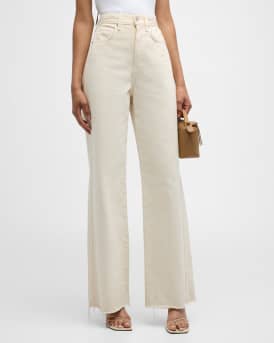 Taylor High-Rise Wide Frayed Jeans
