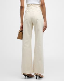 Taylor High-Rise Wide Frayed Jeans