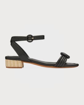 Alexandre Birman Vicky Leather Knot Sandals Neiman Marcus