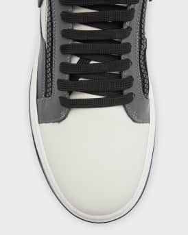 Men's Leather Low-Top Zip Sneakers