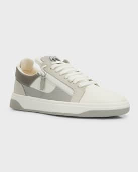 Men's Leather Low-Top Zip Sneakers