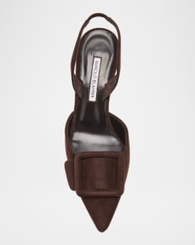 Maysli Suede Buckle Halter Pumps