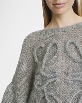 Anagram Cable-Knit Sleeve Sweater