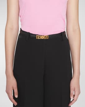 Greca-Medusa Leather Belt