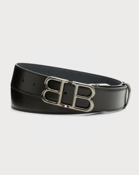 Bally Men s Reversible Leather BB Buckle Belt Neiman Marcus