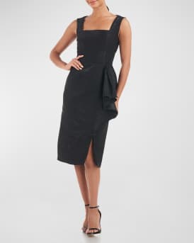 Lola Metallic Twill Midi Dress