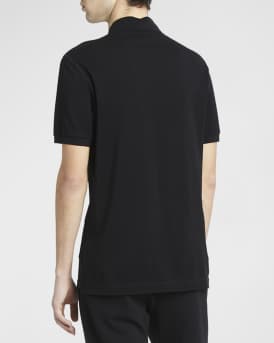 Men's Basic Polo Shirt with Logo Plaque