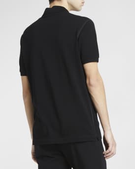 Men's Basic Polo Shirt with Logo Plaque