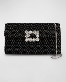 Roger Vivier Flower Buckle Quilted Chain Clutch Bag Neiman Marcus