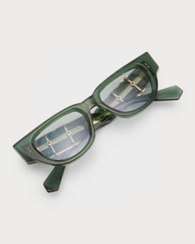 Due Acetate & Titanium Cat-Eye Sunglasses