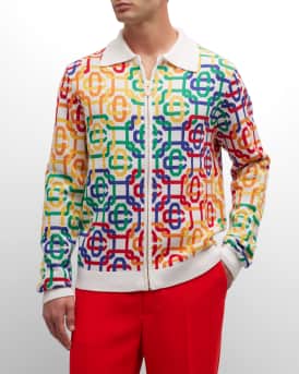 Casablanca Jacquard Monogram Knit Sweater in Multicolor Mohair