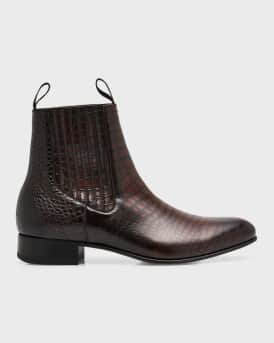 TOM FORD Men s Kurt Alligator Printed Leather Chelsea Boots