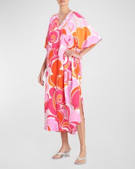 Nami Abstract Print Zip Front Lounge Caftan