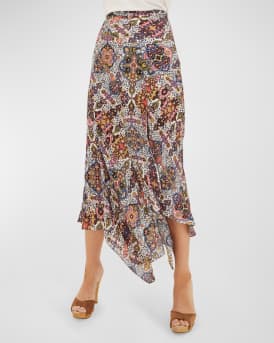 Veronica Beard Mac Printed Midi Skirt Neiman Marcus