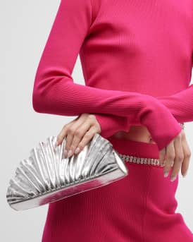 Nala Mini Shell Metallic Clutch Bag