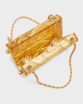 Hajar Crinkled Acrylic Chain Shoulder Bag