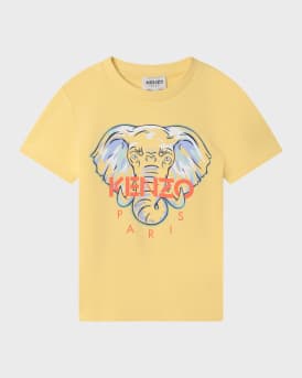 Kenzo Boy s Elephant Graphic Logo Print T Shirt Size 4 5
