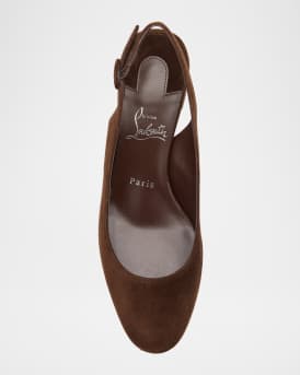 So Jane Suede Red Sole Slingback Pumps