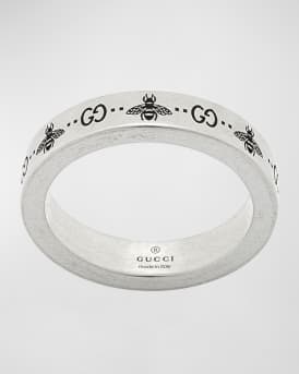 Men's GG and Bee Band Ring, 4mm