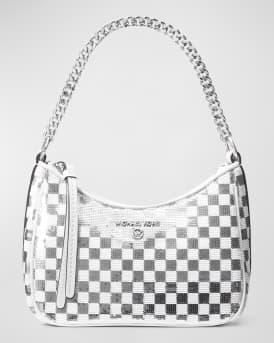 MICHAEL Michael Kors Jet Set Charm Checkered Sequins Pouchette Shoulder Bag