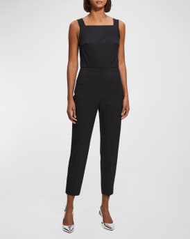 theory　jumpsuit Theory Sleeveless Fitted-Bodice Square-Neck Jumpsuit