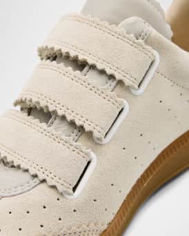 Beth Mixed Leather Triple-Grip Sneakers