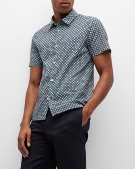 A.P.C. Men's Leandre Geo-Print Sport Shirt | Neiman Marcus
