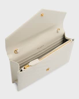 YSL Monogram Small Wallet on Chain in Grained Leather