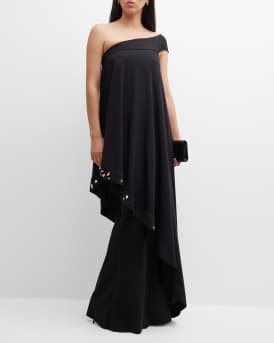 Chiara Boni La Petite Robe One Shoulder Mirror Embellished Column