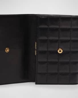 YSL Monogram Flap Small Wallet in Quilted Smooth Leather