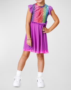 Terez Girl's Rainbow Glitter Princess Layered Dress, Size 7-14 | Neiman  Marcus