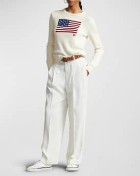 Flag Cotton Crewneck Sweater