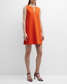 FABIANA FILIPPI Sleeveless Split-Neck Stretch Wool Mini