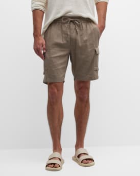 Men s Linen Stretch Cargo Shorts